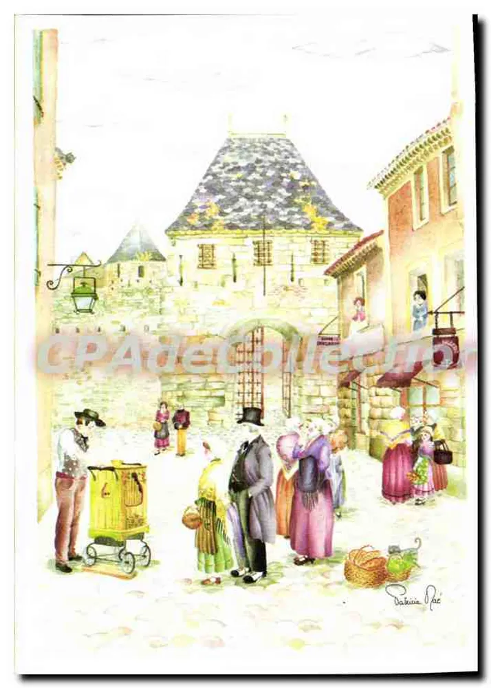 Carcassonne door de eeuwen heen — De stad — Tekening d'après nature van Patricia Mae - 06 EZE - Voorkant