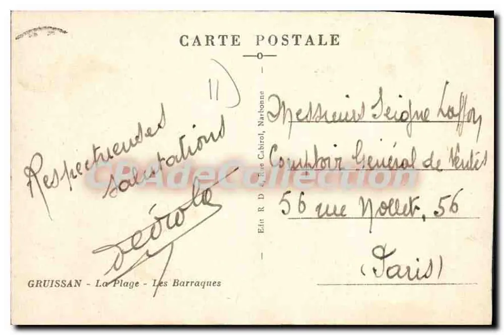 Gruissan - La Plage - Les Barraques — Editore Celly, n°11 - Verso