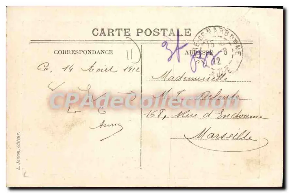 NARBONNE — Canal de la Robine, die Waschhäuser — L. Janson, Verlag - Rückseite