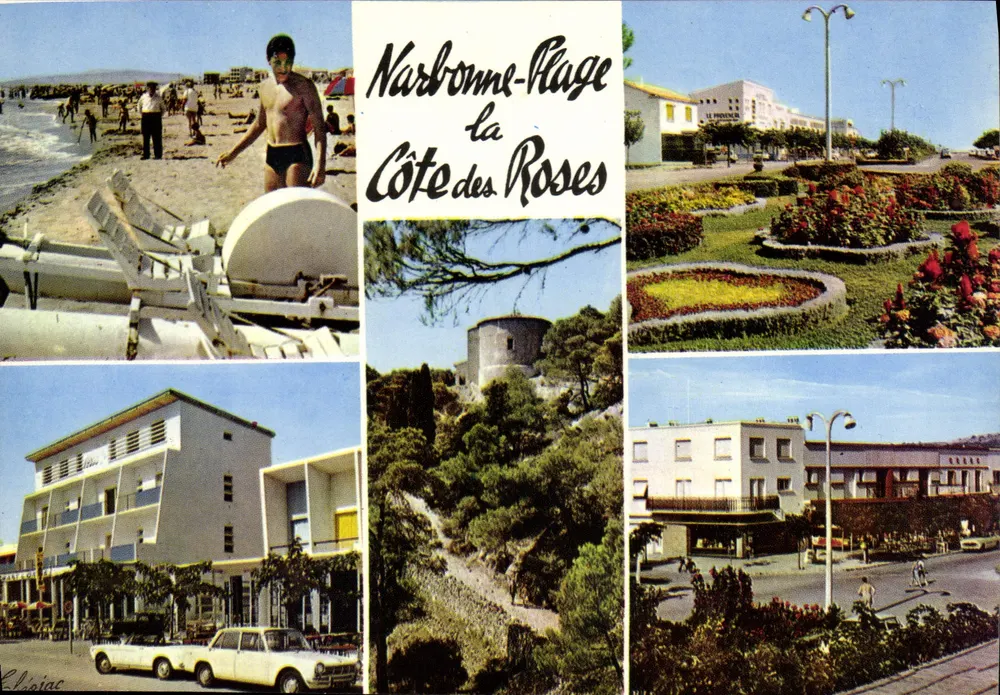 Narbonne-Plage — A Costa das Rosas — Edições Théolaz, Limoges - Frente