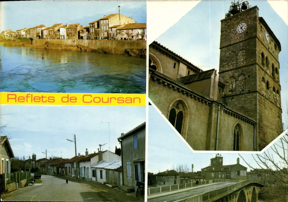 Refletes de Coursan — vista do rio, da igreja e do vilarejo — T. GACOBBI Bureau d'Études Photographique Provence - Frente