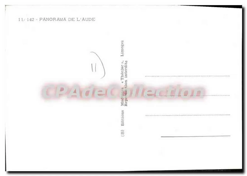 Panorama da Aude — 11/142 — Éditions Modéras, Limoges - Verso