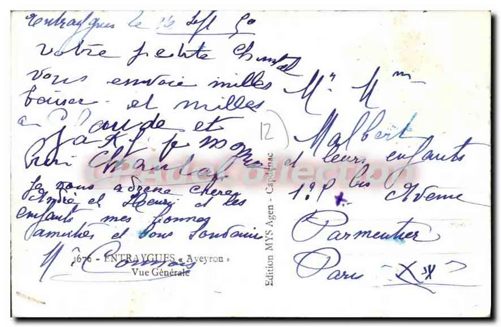 Entraygues - Aveyron — Vista Geral — Edição MYS - Cérapaphac - Verso