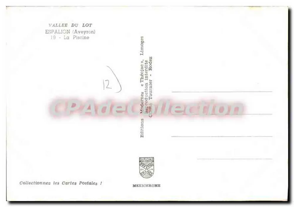 Piscina de Espalion — Vale do Lot — Edições Diplomie - Verso