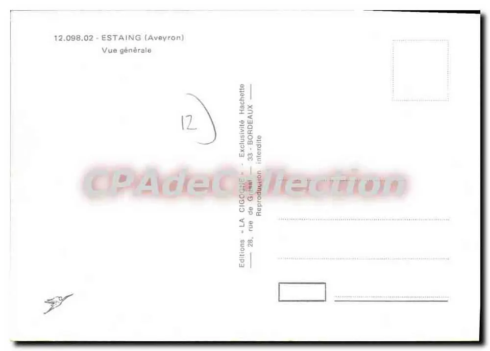 Estaining (Aveyron) — Algemene uitzicht — Uitgaven « LA CIGOGNE » - Achterkant