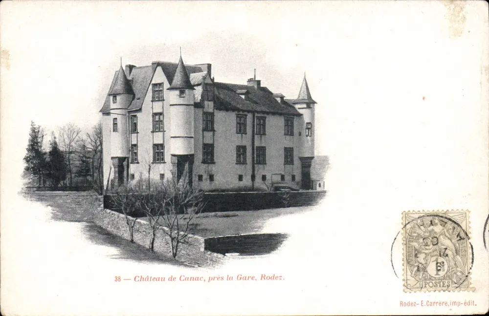 Castillo de Canac, cerca de la Estación, Rodez — Rodez-E. Carrère-édit. - Anverso