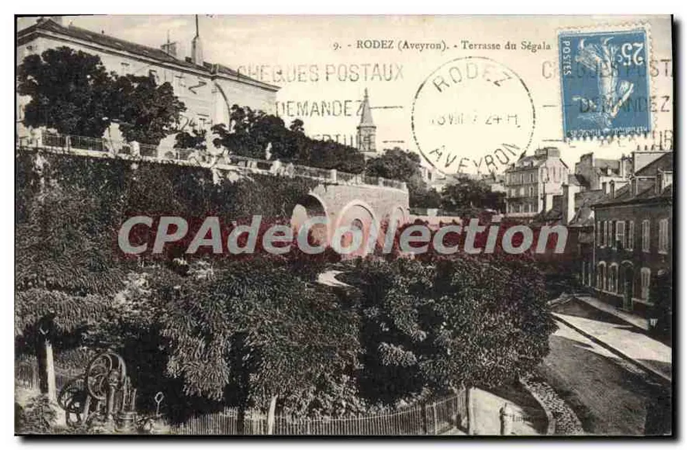 Rodez (Aveyron) - Terraço do Ségala — editor Cheques Postaux, n°9 - Frente