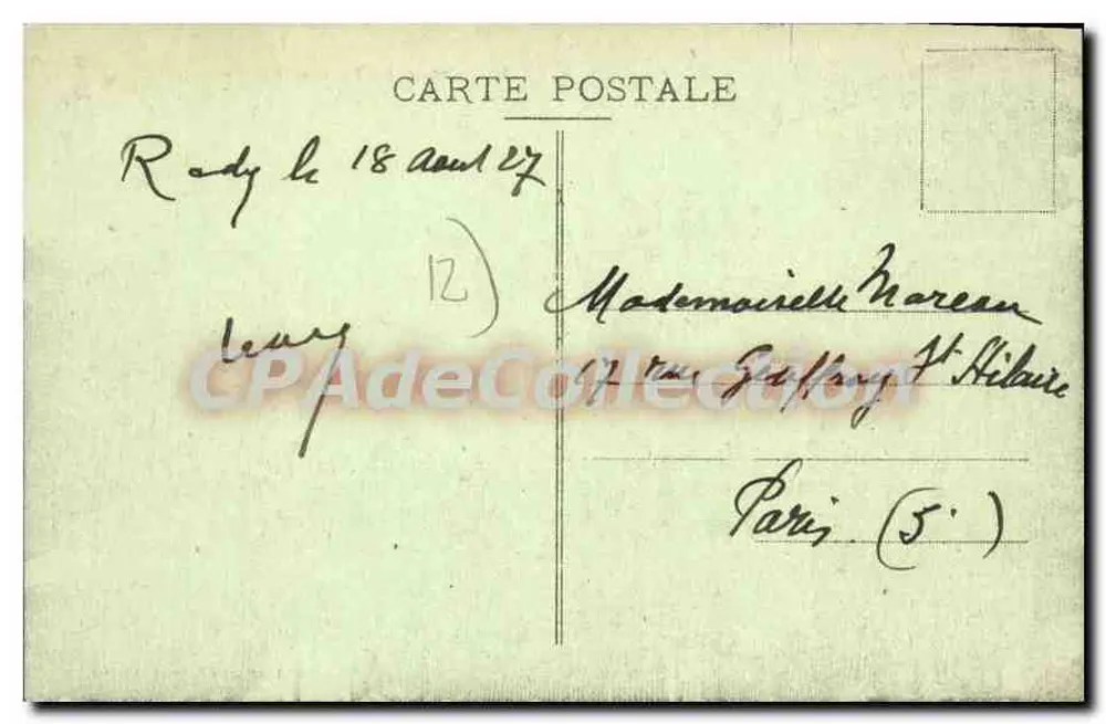 Rodez (Aveyron) - Terraço do Ségala — editor Cheques Postaux, n°9 - Verso