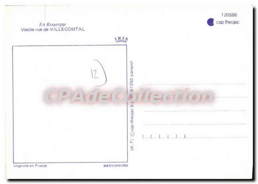Alte Straße von Villecomtal — In Rouergue — IRIS - Rückseite