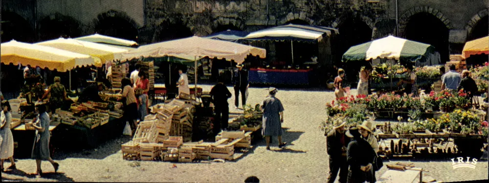 Villefranche-de-Rouergue (12) — Ansicht der Place Notre-Dame — IRIS MEXICHROME n°120690 - Vorderseite