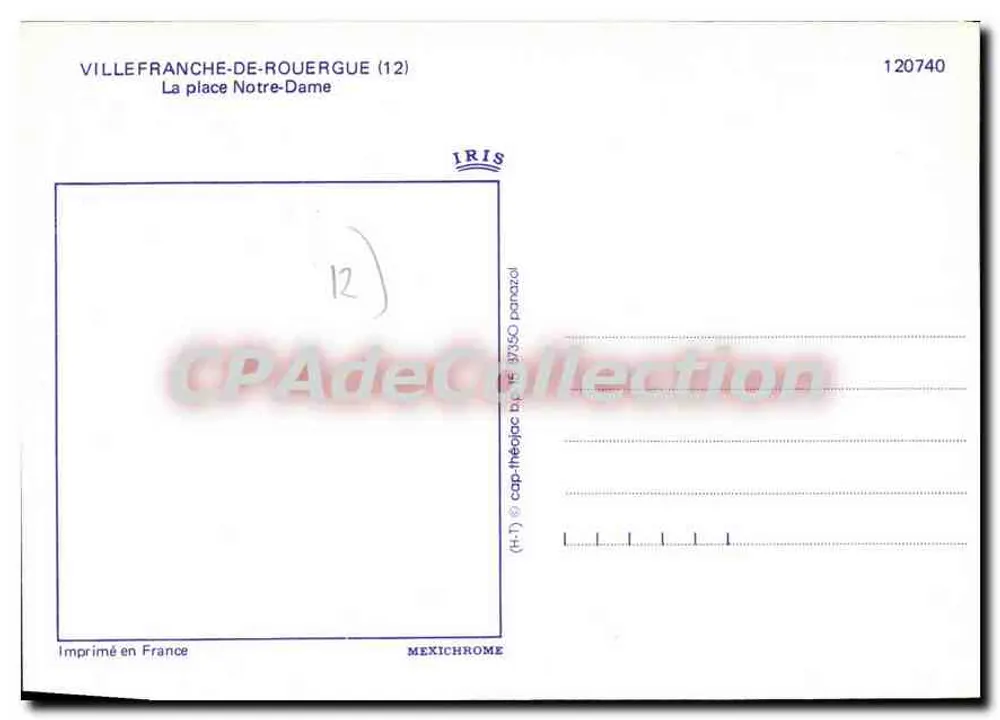 Villefranche-de-Rouergue — Ansicht der Place Notre-Dame — IRIS 120740 - Rückseite