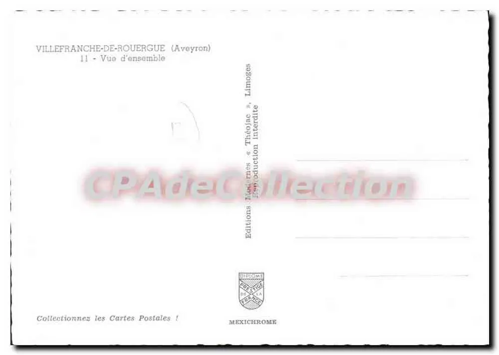 Villefranche-de-Rouergue — Vista geral — Edições Médiéennes & Théolac - Verso