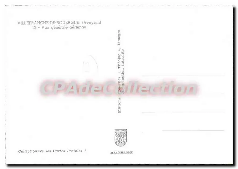 Villefranche-de-Rouergue — Allgemeine Luftaufnahme — Editions Méliennes & Théodolac, Serie 12 - Rückseite