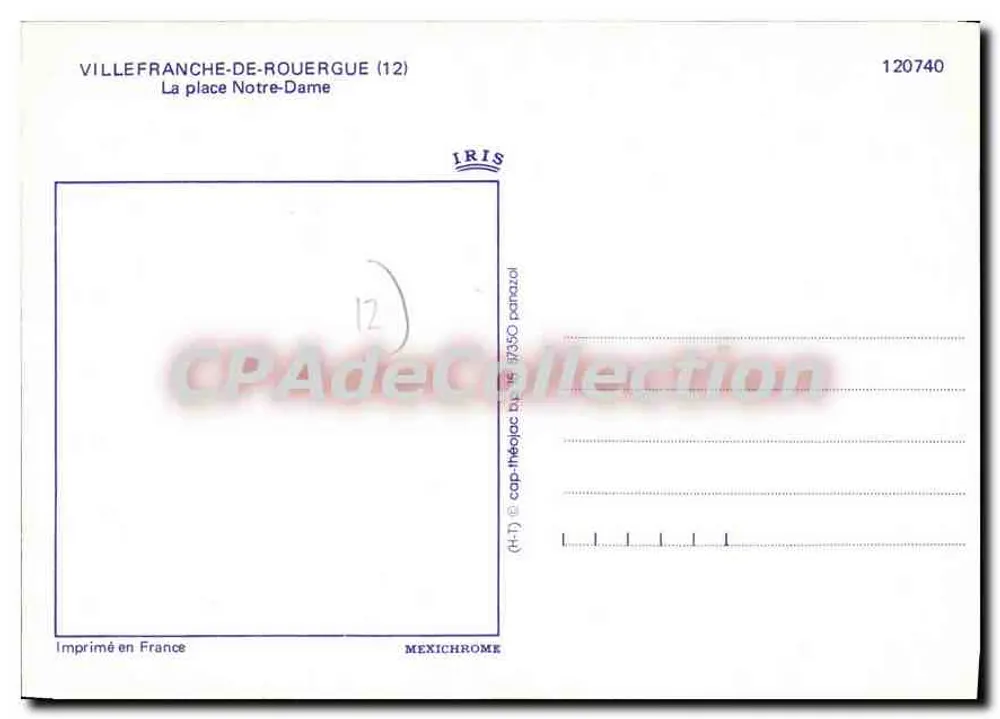 Villefranche-de-Rouergue — Ansicht der Place Notre-Dame — IRIS 120740 - Rückseite