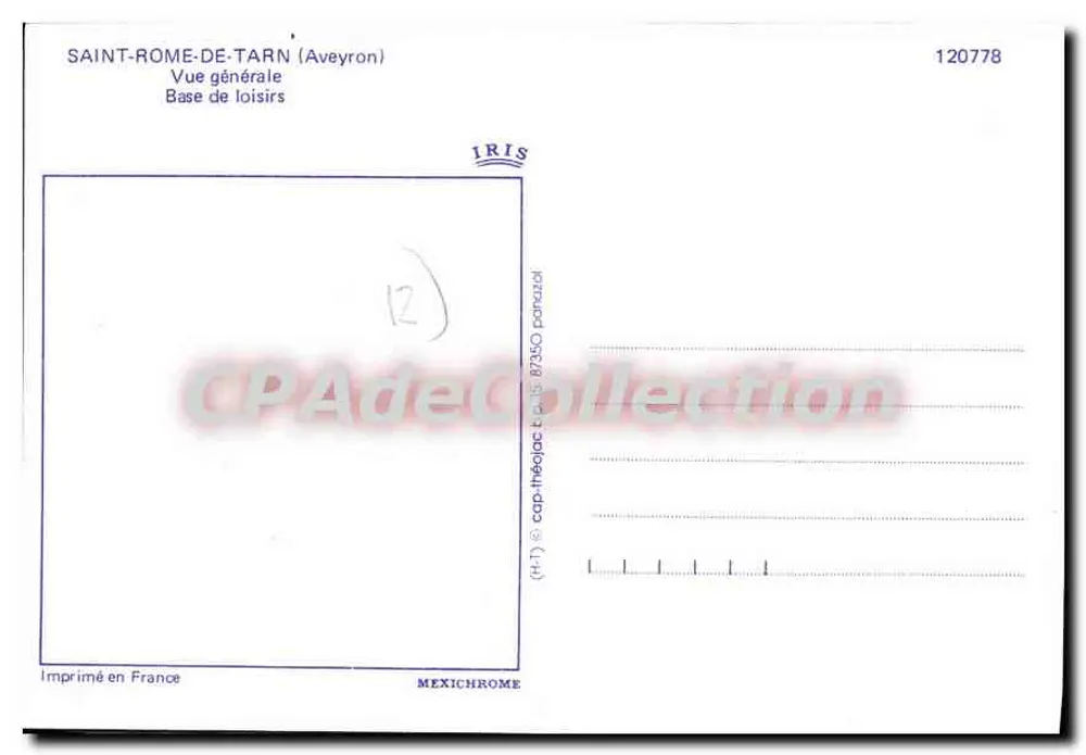 Saint-Rome-de-Tarn — Allgemeiner Blick — Freizeitbasis — Verlag IRIS, Nr. 120778 - Rückseite