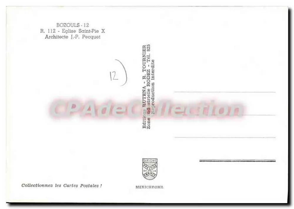 Kirche Saint-Pie X — Bozouls — Edition Butena - Rückseite