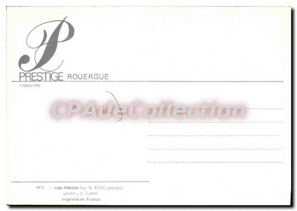 Telhados de ardósia e janela com batentes — Rouergue — Prestige Rouergue, n° T29042-P42 - Verso