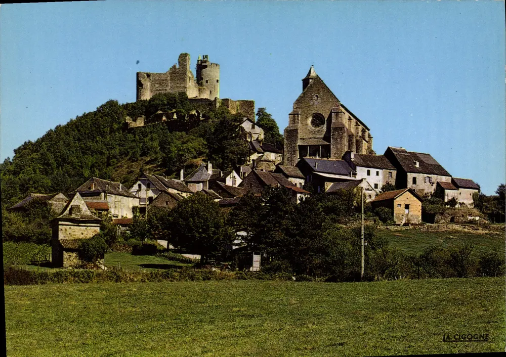 Najac (Aveyron) — Allgemeiner Blick auf Schloss und Kirche — Editions La Cigogne - Vorderseite