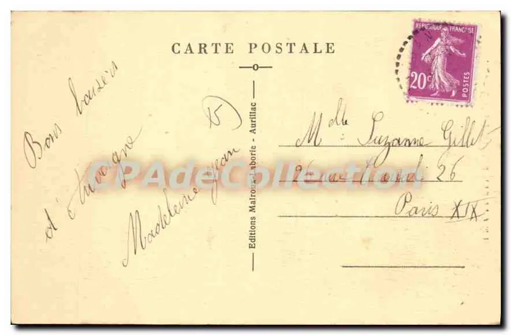 Le Lioran — Das Grand Hotel und der Puy de Cère — Editions Maurois-Laborie, Aurillac - Rückseite