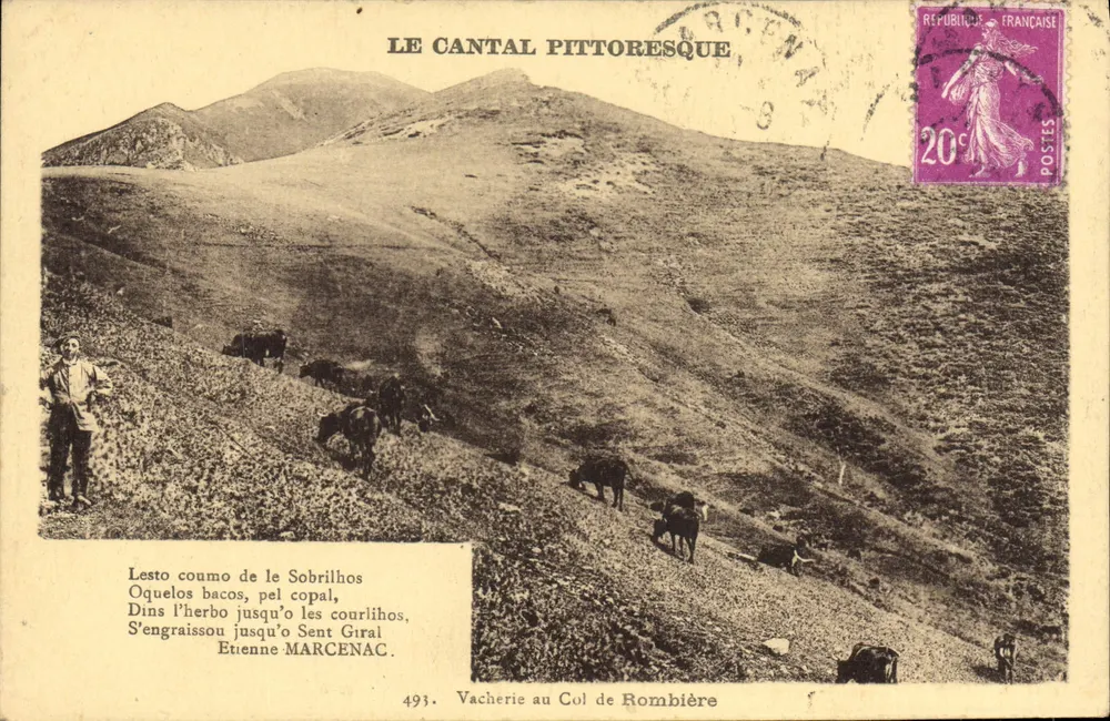 Vacherie am Col de Rombière — pittoreskes Cantal — Éditions Malroux - Aurillac, n° 491 - Vorderseite