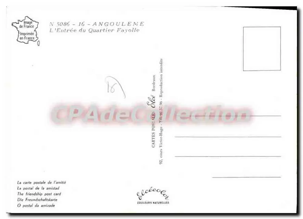 Barrio Fayolle — Entrada del barrio militar — Editor Elée, N° 5086 - Reverso