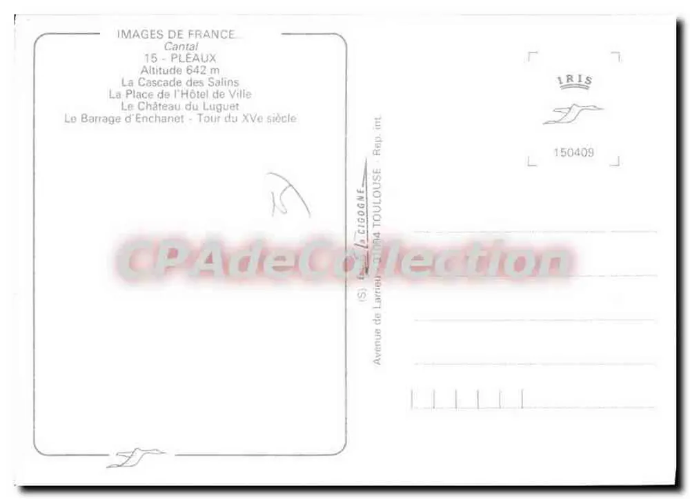 Pleaux — Souvenir de Pleaux — Images de France - Verso