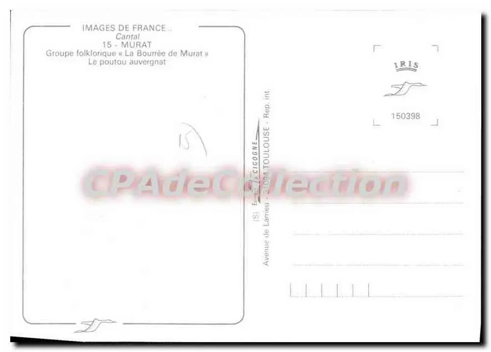 Kinder in traditionellen Kleidern — Volksguppe « La Bourrée de Murat » — Editions de Larrieu, Toulouse - Rückseite
