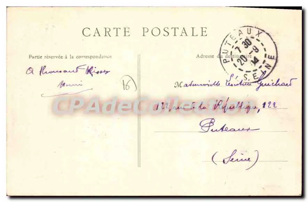 Angoulême — Statua Doktora Bouillanda — B. F., Paryż - Rewers