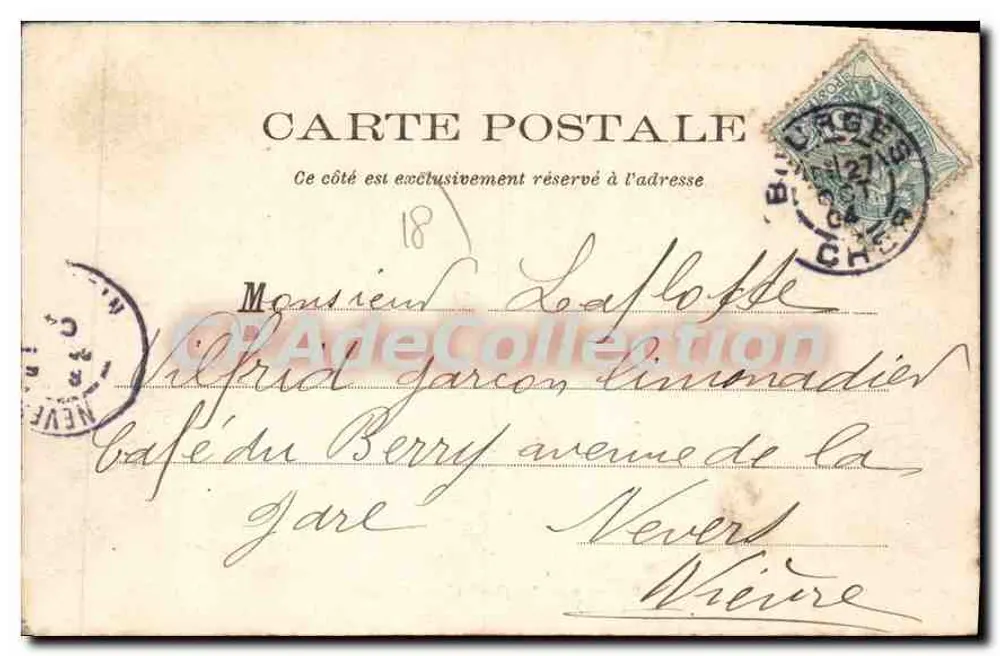 Bourges — Nhà máy Súng — In bởi Laussedat, Châteaudun - Mặt sau