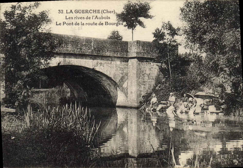 La Guerche (Cher) — As margens do Aubois, O Ponte da estrada de Bourges — n°32 - Frente