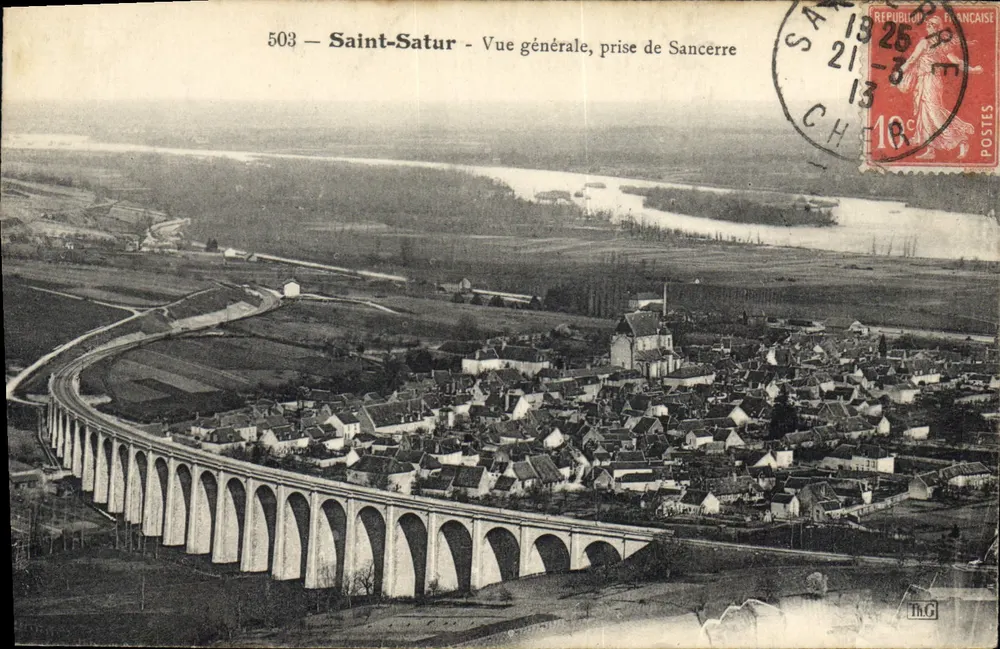 Saint-Satur - Allgemeiner Blick, aus Sancerre aufgenommen - Vorderseite