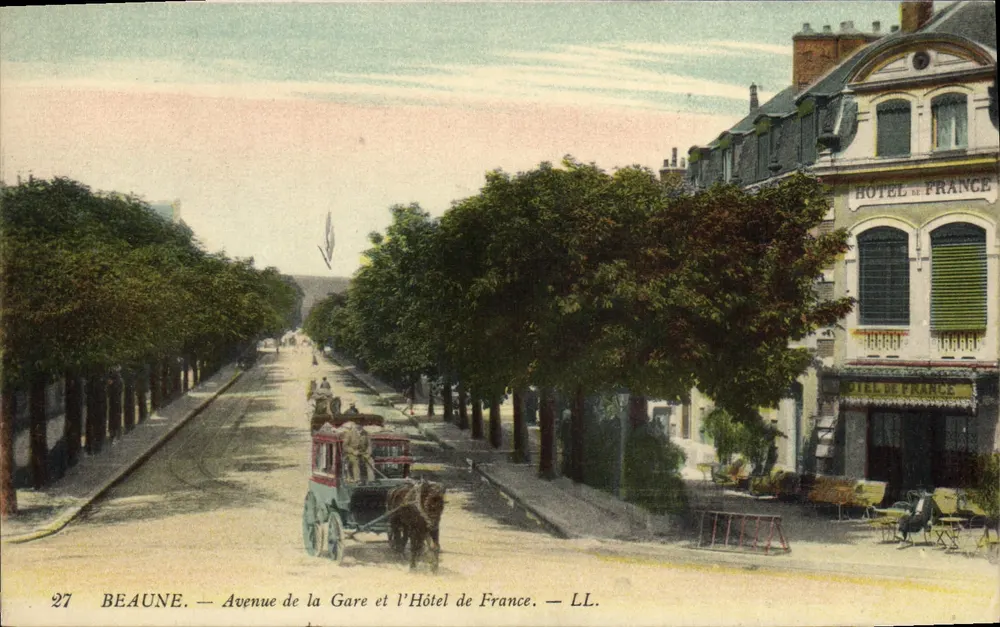 Beaune — Avenue de la Gare und das Hôtel de France — LL. - Vorderseite