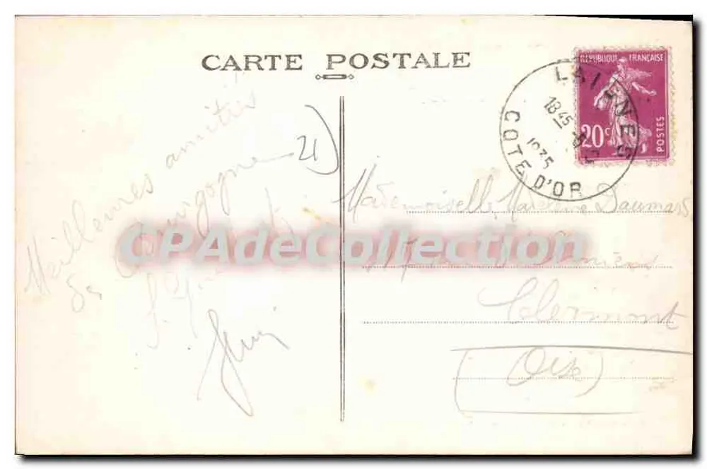 Châtillon-sur-Seine (Côte-d'Or) — Schloss Marmont, ehemalige Residenz des Marschalls Marmont, 1870 von den Deutschen zerstört, wiederaufgebaut, wo der Marschall Joffre im September 1914 residierte — Reprofit Interd. - Rückseite
