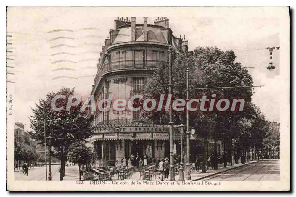Dijon — Um canto da Place Darcy e do Boulevard Sévigné — P. H., Dijon, n° 122 - Frente
