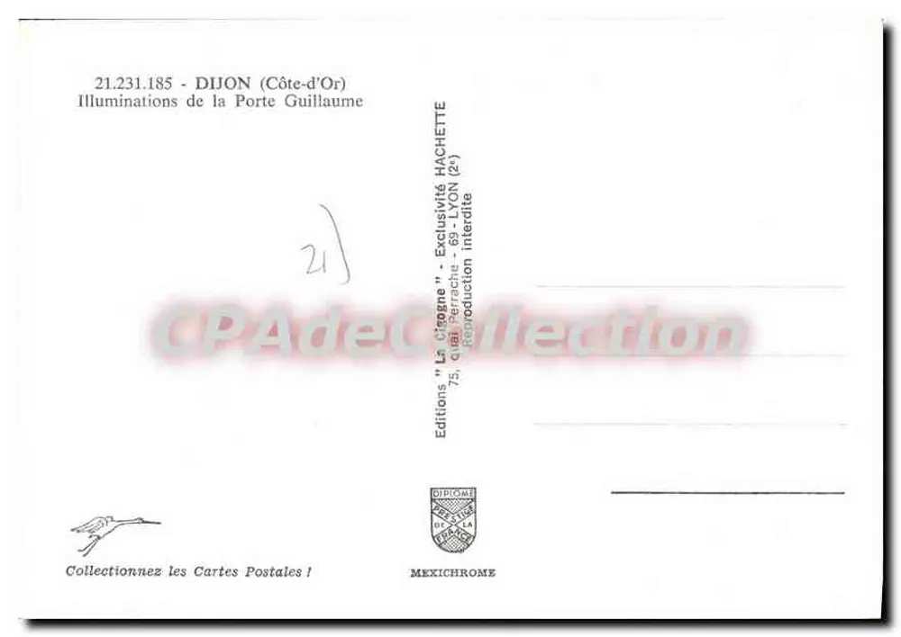 Dijon — Iluminações da Porta Guillaume — Éditions Hachette - Verso