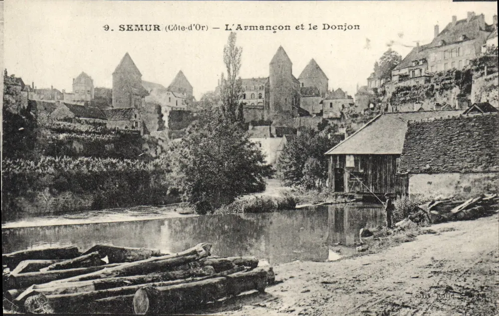 Semur (Côte-d'Or) — O Armançon e o Donjon — Ed. Rolly - Frente