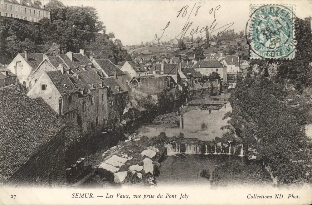SEMUR — Les Vaux, vista tirada do Ponte Joly — Fot. Coleções ND. n°27 - Frente