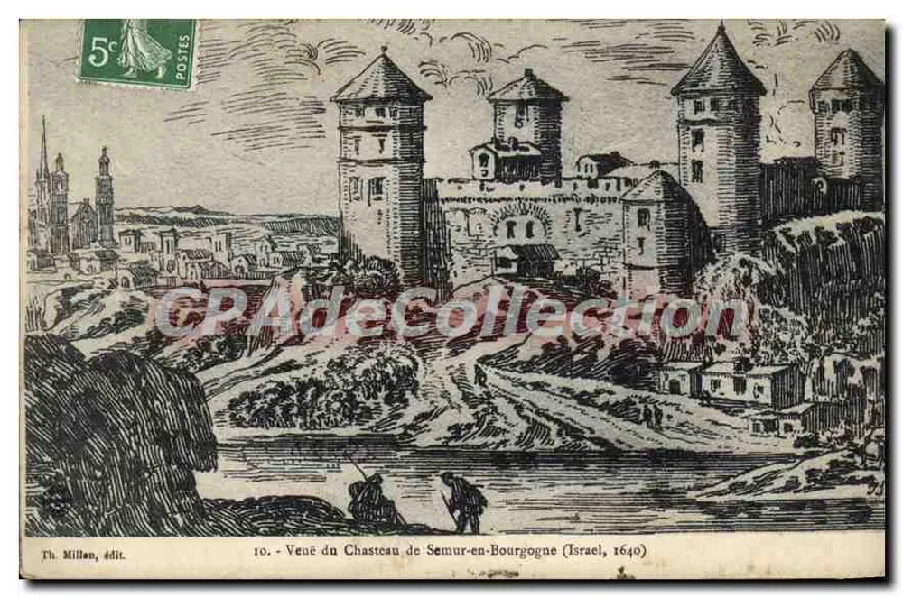 Castelo de Semur-en-Bourgogne — vista histórica — Th. Millan, edição n°10 - Frente