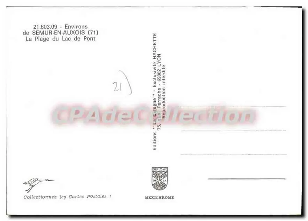 Die Strand von See Pont — Umgebung von Semur-en-Auxois (71) — Editions Diplôme - Rückseite