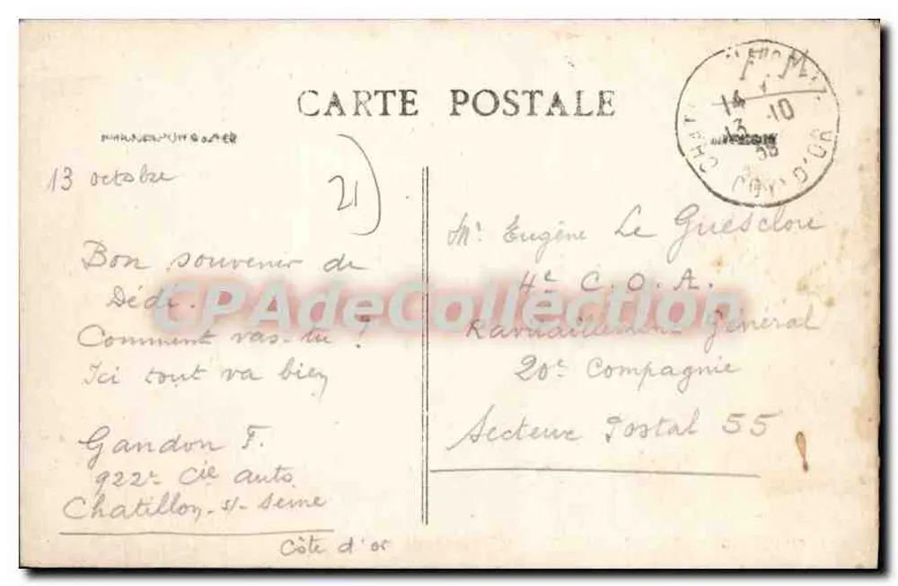 Chatillon-sur-Seine — Bordas do rio Sena — A. Bolzé, fotógrafo - Verso
