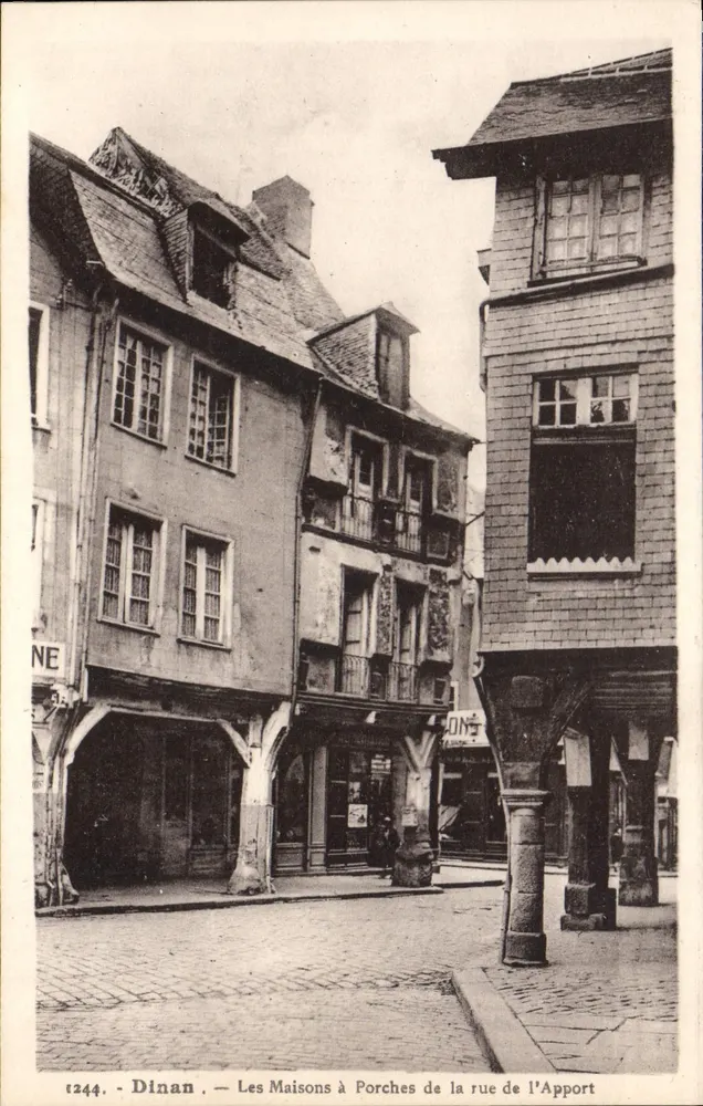 Dinan — As Casas com Arcos da rua de l'Apport — Laurent-Nel - Rennes, n° 1244 - Frente