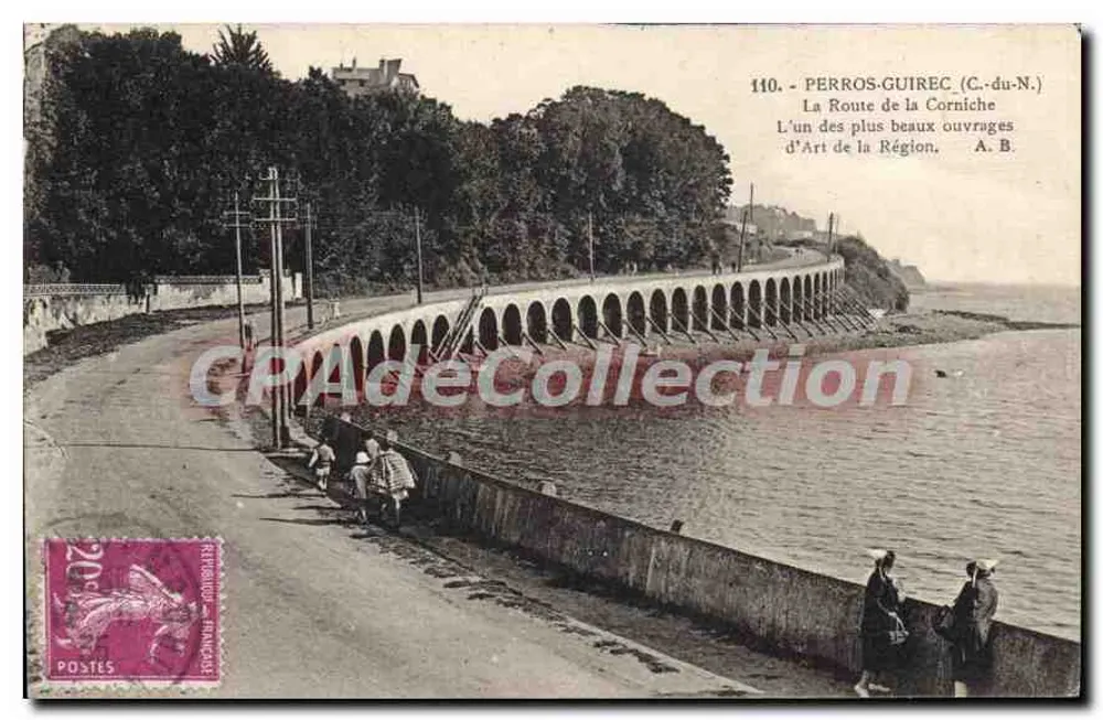Perros-Guirec (C.-du-N.) — A Rua da Corniche — A. B. - Frente