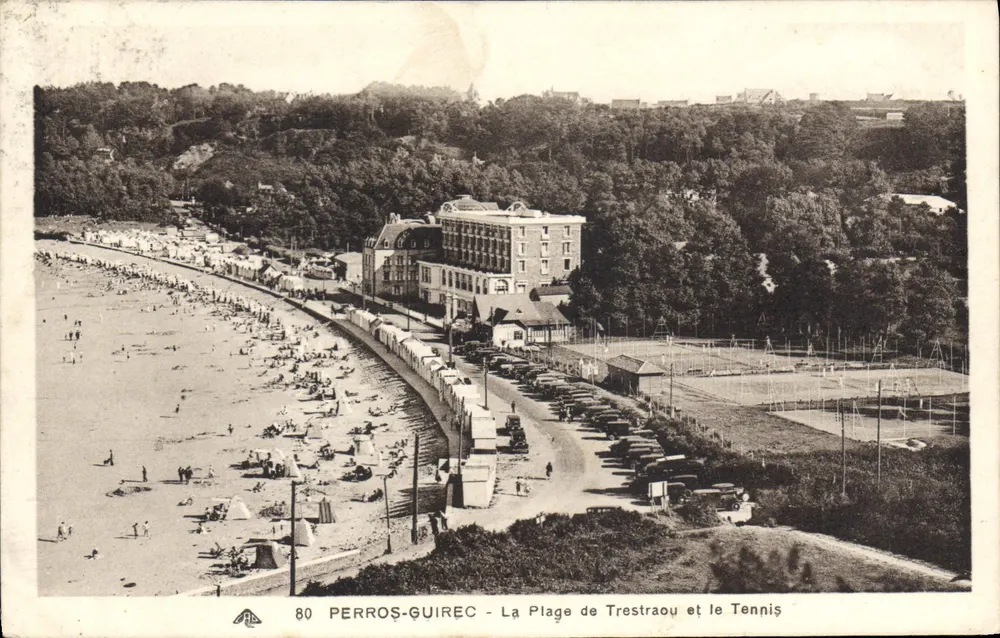 Perros-Guirec - Strand von Trestraou und Tennisplätze - Vorderseite