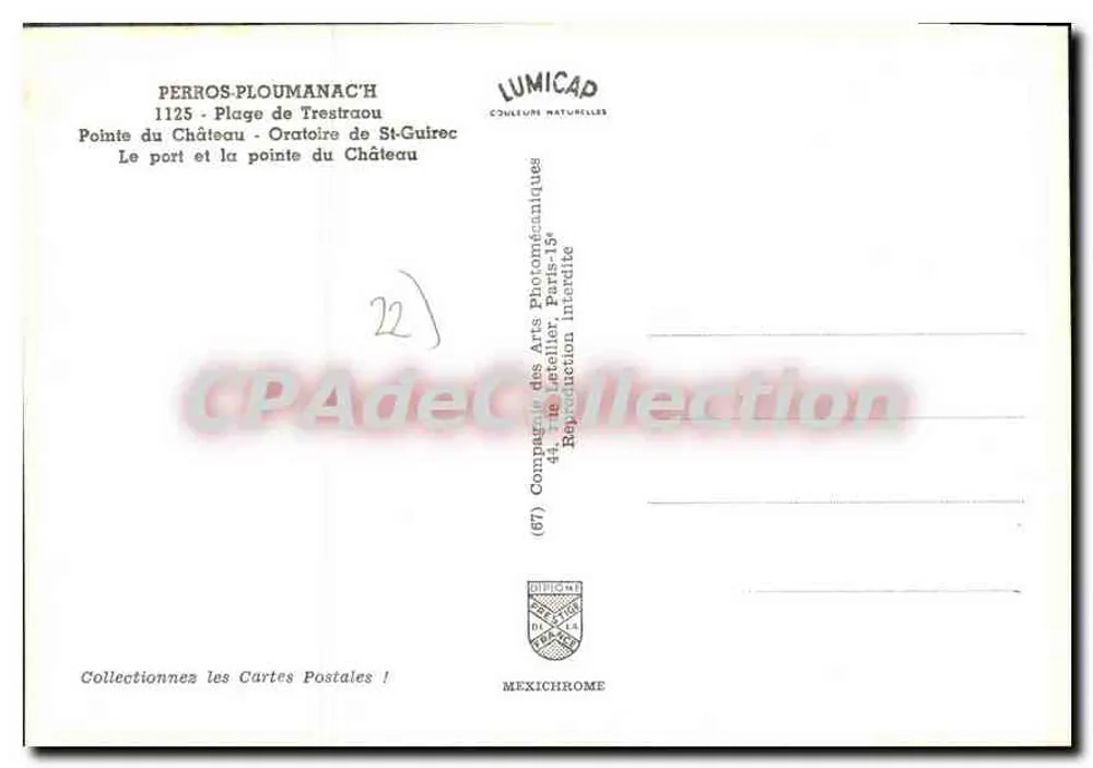 Péros-Ploërmel — Erinnerung an Perros — Lumicad - Rückseite