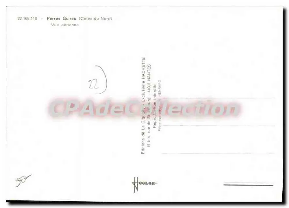 Perros-Guirec (Côtes-du-Nord) — Vista aérea — Éditions de La Cigogne - Verso