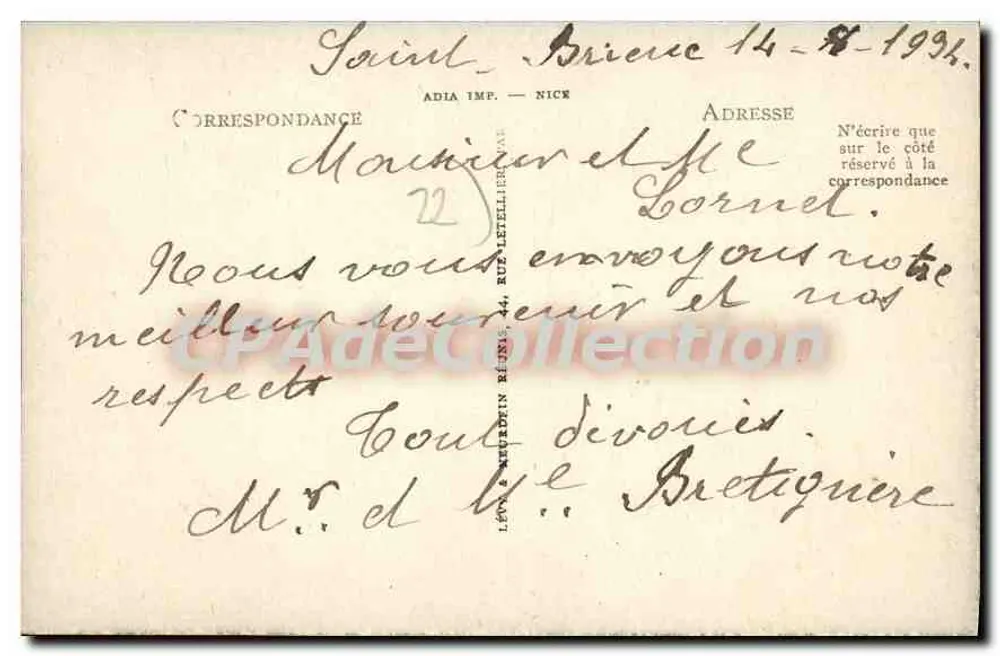 Saint-Brieuc — Cesson — A Praia, o Farol e a Enseada da Virgem — LL - Verso