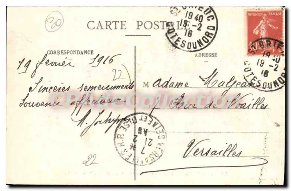 Saint-Brieuc - Kasernen Charner (71. Infanterieregiment) — Sammlung E. Hamonic, St-B. - Rückseite