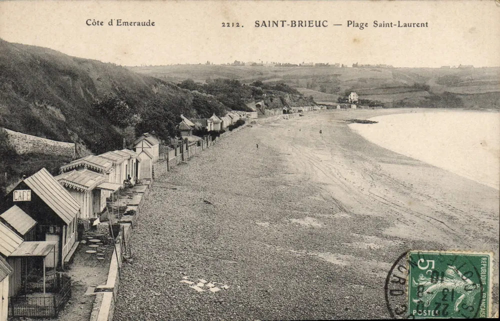 Saint-Brieuc — Praia de Saint-Laurent — Costa da Esmeralda — editor anônimo, n° 2212 - Frente
