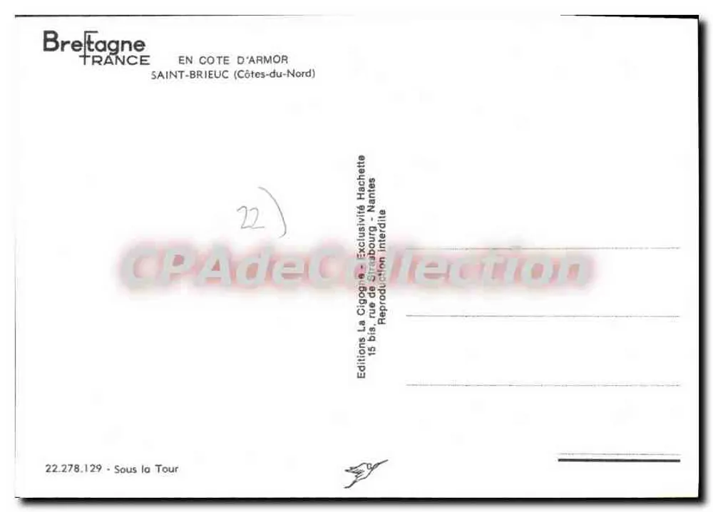 Saint-Brieuc — Sob a Torre — Éditions La Cigogne - Verso