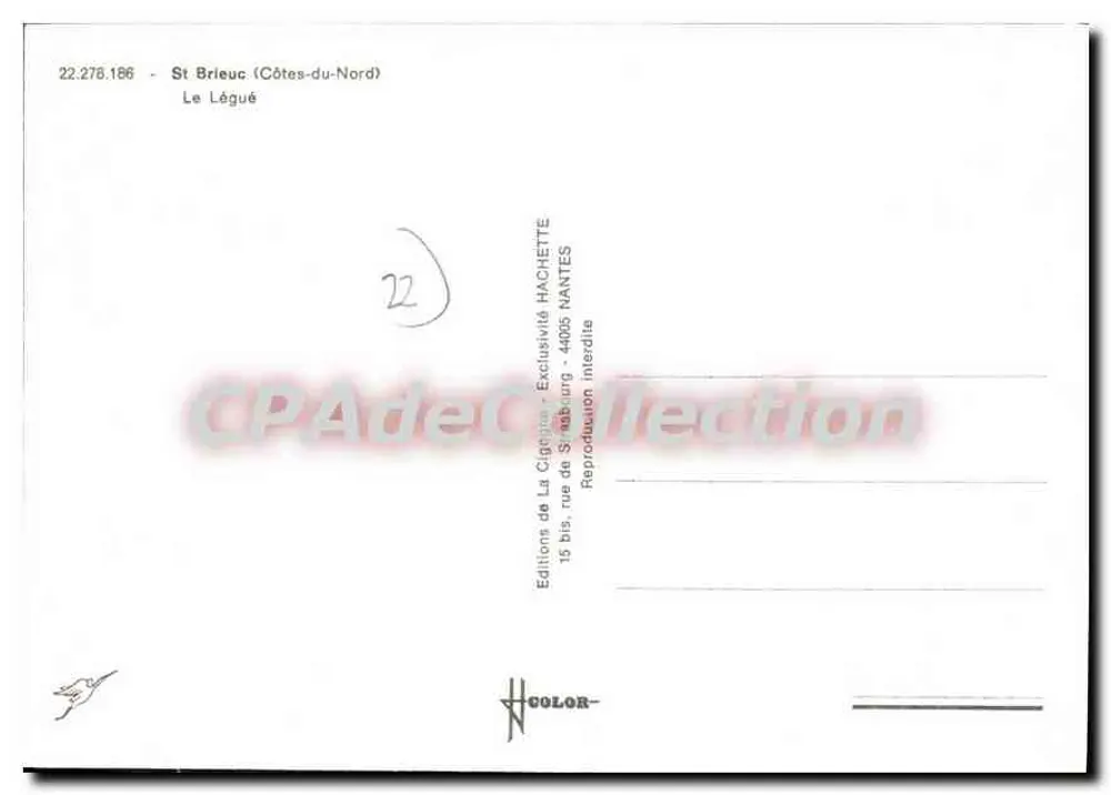 O Légué — St Brieuc (Côtes-du-Nord) — Éditions de La Cigogne - Verso